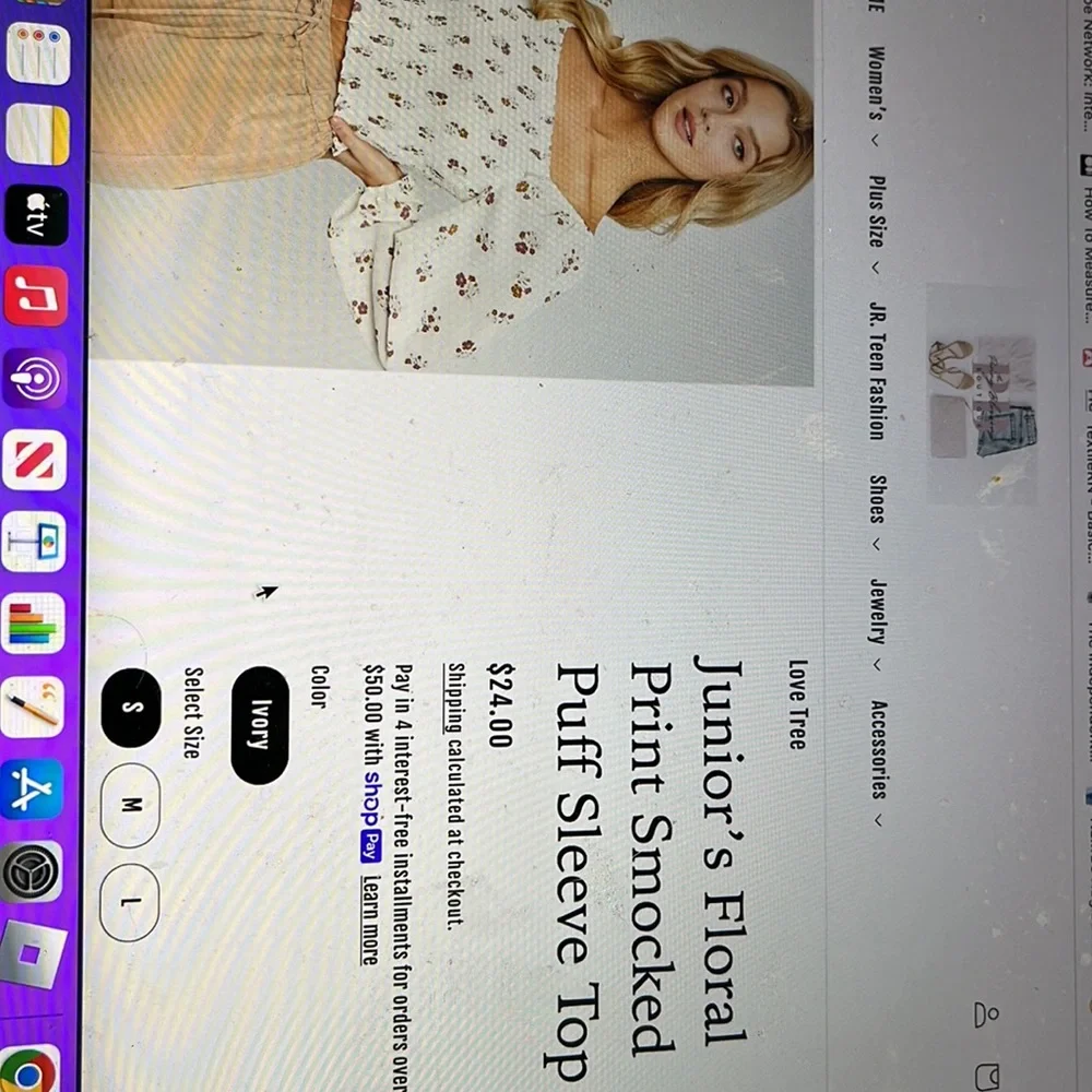 Ross Floral top NWT - Picture 7 of 8